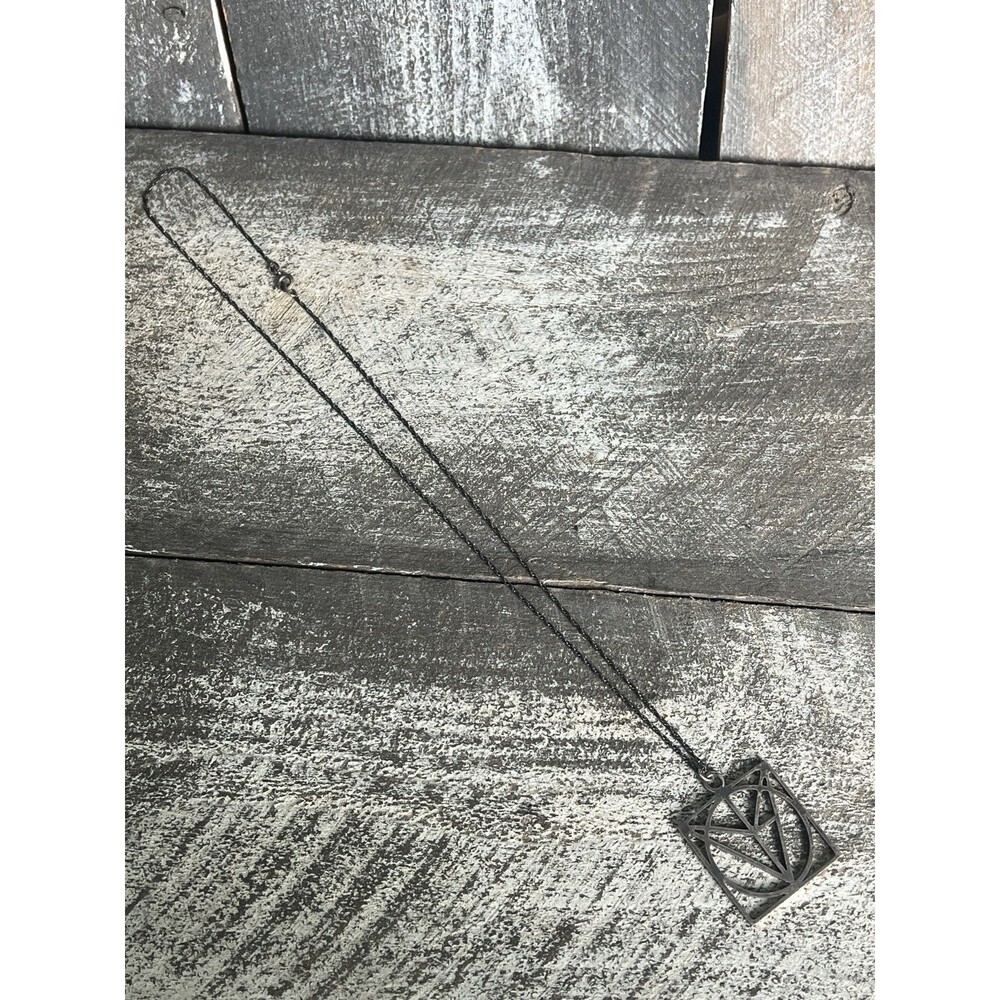 JFC Modernist  “I Love You” Secret Message Necklace Geometric Abstract Sterling